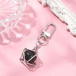 Brass Braided Macrame Pouch Empty Stone Holder for Keychain&nbsp;KEYC-TA00021-01