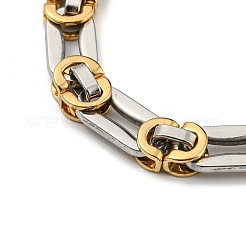 Ion Plating(IP) Two Tone 201 Stainless Steel Oval Link Chain Bracelet&nbsp;BJEW-B078-04GP