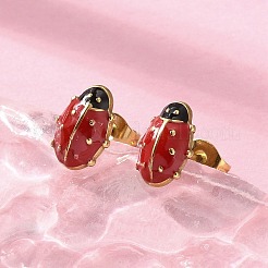 304 Stainless Steel Enamel Stud Earrings&nbsp;EJEW-S259-01B-G