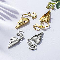 2 Pairs 2 Colors Alloy Heart Stud Earrings&nbsp;EJEW-GO0001-24
