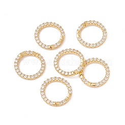 Rack Plating Brass Micro Pave Clear Cubic Zirconia Spring Gate Ring&nbsp;X-ZIRC-C040-25G