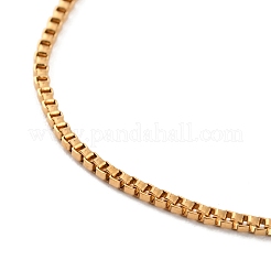 Ion Plating(IP) 304 Stainless Steel Box Chain Necklace for Women&nbsp;NJEW-C011-01G