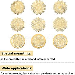9Pcs 9 Style Carbon Steel Cabochons&nbsp;DIY-OC0008-53