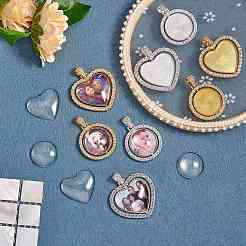 DIY Heart & Flat Round Necklace Making Kit&nbsp;DIY-SZ0007-31