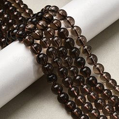 Natural Smoky Quartz Round Beads Strands&nbsp;G-E329-8mm-38