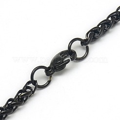 Trendy Men's 201 Stainless Steel Wheat Chain Necklaces&nbsp;NJEW-L043B-45B