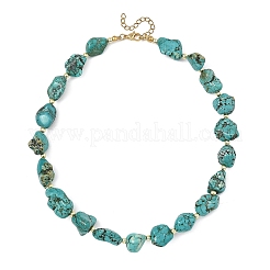 Dyed Natural Magnesite Nuggets Beaded Necklaces&nbsp;NJEW-JN06435