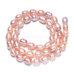 Natural Cultured Freshwater Pearl Beads Strands&nbsp;PEAR-N012-06H