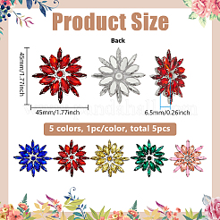 5Pcs 5 Colors Glass Cabochons&nbsp;GLAA-FG0001-30