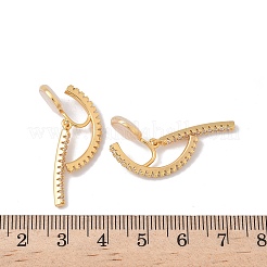 Brass Micro Pave Clear Cubic Zirconia Stick Clip-on Earrings&nbsp;EJEW-K286-13G