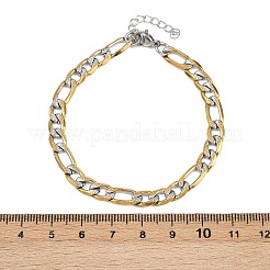 304 Stainless Steel Figaro Chain Bracelets for Women&nbsp;BJEW-G757-15GP