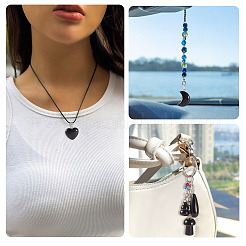 8Pcs 8 Styles Natural Obsidian Pendants&nbsp;G-TA0002-29