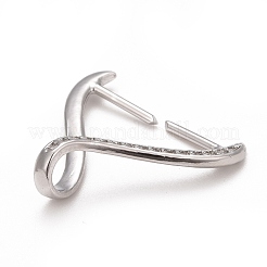 Rack Plating Brass Micro Pave Cubic Zirconia Ice Pick Pinch Bails&nbsp;KK-B056-01P