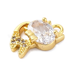 Brass Micro Pave Cubic Zirconia Charms&nbsp;KK-A240-16G