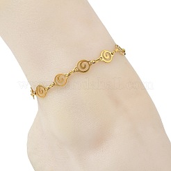 304 Stainless Steel Hollow Spiral Link Chain Anklets&nbsp;AJEW-AN00848-01