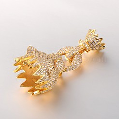 Fashionable Brass Micro Pave Cubic Zirconia Fold Over Clasps&nbsp;ZIRC-M047-G-RS
