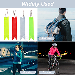 16Pcs 4 Colors Rectangle PVC Plastic Reflect Light Pendant Decorations&nbsp;HJEW-GF0001-79