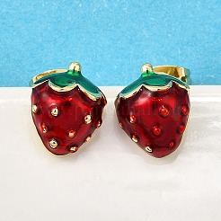 Brass Enamel Stud Earrings&nbsp;X-EJEW-G430-06B-G