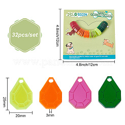 32Pcs 4 Colors Transparent Blank Acrylic Pet Dog ID Tag&nbsp;PALLOY-AB00045