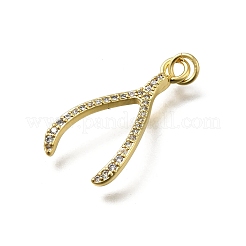 Brass Micro Pave Cubic Zirconia Pendants&nbsp;KK-C090-08A-G