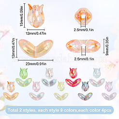 72Pcs 18 Styles Transparent Plastic Beads&nbsp;OACR-SP0001-38
