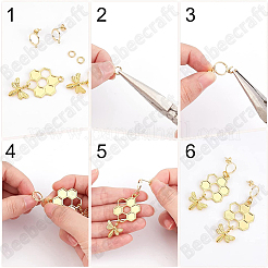 24Pcs 3 Style Square & Triangle & Ring Brass Stud Earring Findings&nbsp;KK-BBC0012-84