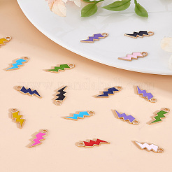 50Pcs 10 Colors Alloy Enamel Pendants&nbsp;ENAM-LP0001-04