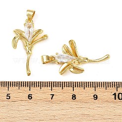 Brass Micro Pave Cubic Zirconia Pendants&nbsp;KK-S526-61G