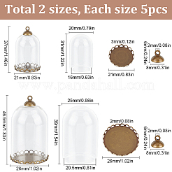 10 Sets 2 Styles Glass Dome Cover&nbsp;AJEW-SC0002-71A