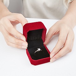 Square Velvet Ring Boxes&nbsp;VBOX-WH0002-01B