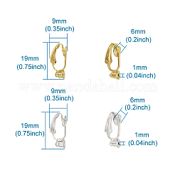 Brass Clip-on Earring Converters Findings&nbsp;KK-TA0007-21