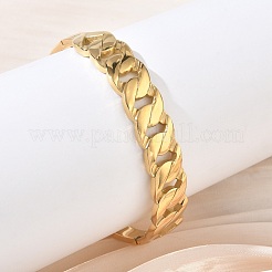 Braided 304 Stainless Steel Hinged Bangles for Women&nbsp;BJEW-Z178-10G