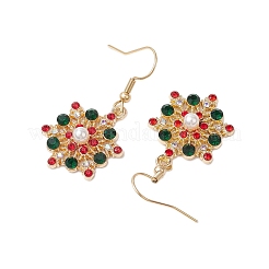 Christmas Alloy Rhinestone Dangle Earrings&nbsp;EJEW-JE06121-01