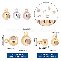 72Pcs 6 Style Brass Beads&nbsp;KK-PH0004-75