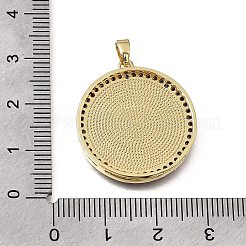 Brass Micro Pave Marine Blue Cubic Zirconia Pendants&nbsp;KK-CBAA632-17G