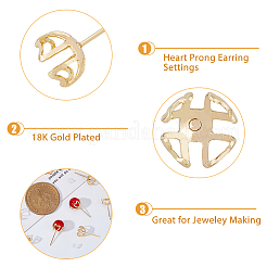 30Pcs Ion Plating(IP) Brass Stud Earring Findings&nbsp;KK-DC0003-01