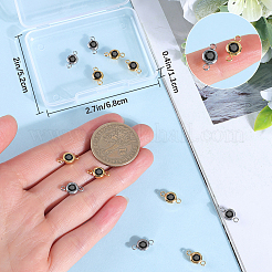 20Pcs 2 Colors 304 Stainless Steel Jet Rhinestone Links/Connectors&nbsp;STAS-BBC0009-18