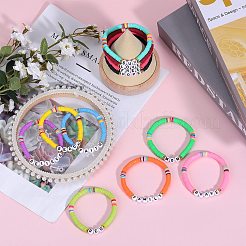 11Pcs 11 Style Polymer Clay Heishi Surfer Stretch Bracelets Set&nbsp;BJEW-SW00122