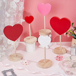 Pine Wood Heart Figurine&nbsp;WOCR-WH0004-028