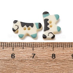 2-Hole Printed Opaque Resin Buttons&nbsp;RE-CBA2984-27