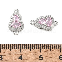 Brass Micro Pave Cubic Zirconia Links Connector Charms&nbsp;KK-K351-77P-05