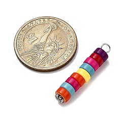 Dyed Synthetic Turquoise Column Pendants&nbsp;PALLOY-JF04536-01