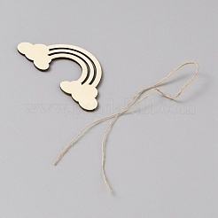 Wood Rainbow with Cord Pendant Decorations&nbsp;DIY-WH0570-30