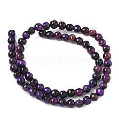 Grade AB Natural Tiger Eye Beads Strands&nbsp;X-G-F591-18-6mm