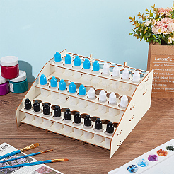 3-Layer Wooden Craft Paint & Brash Rack&nbsp;DIY-WH0401-04