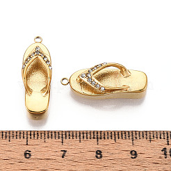 304 Stainless Steel Pave Rhinestone Pendants&nbsp;STAS-T068-53G