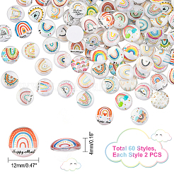 120Pcs Glass Cabochons&nbsp;GGLA-PH0001-25