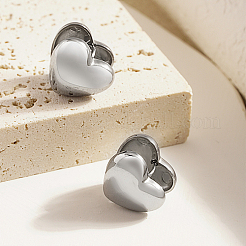 Non-Tarnish Heart 304 Stainless Steel Hoop Earrings for Women&nbsp;HP5817-2