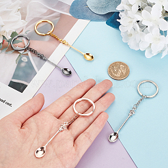 12Pcs 4 Colors Alloy Mini Crown Spoon Pendant Keychain&nbsp;KEYC-HY0001-15