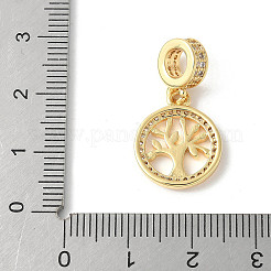 Brass Micro Pave Cubic Zirconia European Dangle Charms&nbsp;ZIRC-I071-22G-01